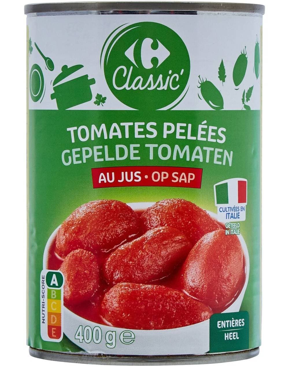 Carrefour Classic' - Tomates entières pelées au jus (400g)