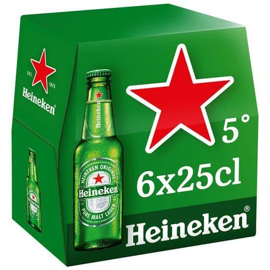 Heineken - Bière blonde pure malt originale (6 x 250ml)