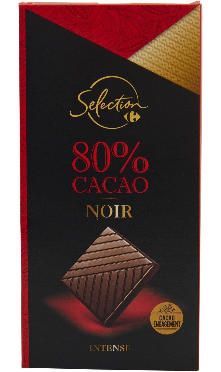 Carrefour Sélection - Tablette de chocolat noir 80% cacao (80g)