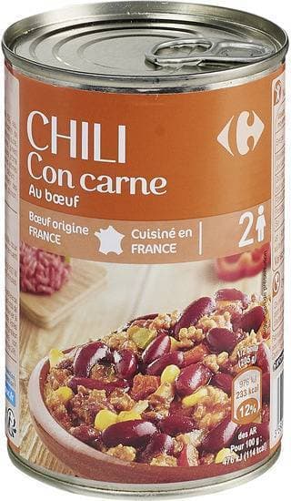 Carrefour Sensation - Plat cuisiné chili con carne au bœuf (410g)