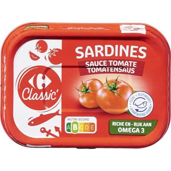 Carrefour Classic' - Sardines en sauce tomate (135g)