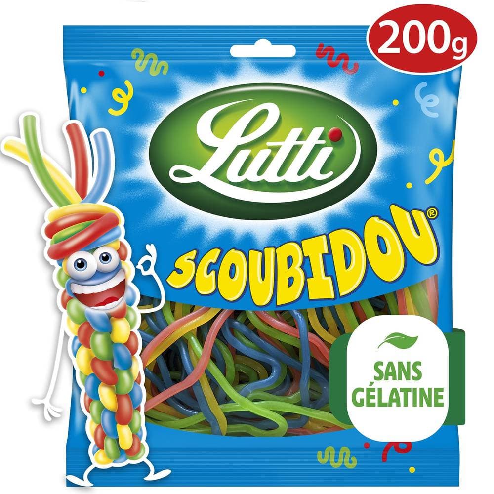 Lutti - Scoubidou bonbons aux fruits sans gélatine (200g)
