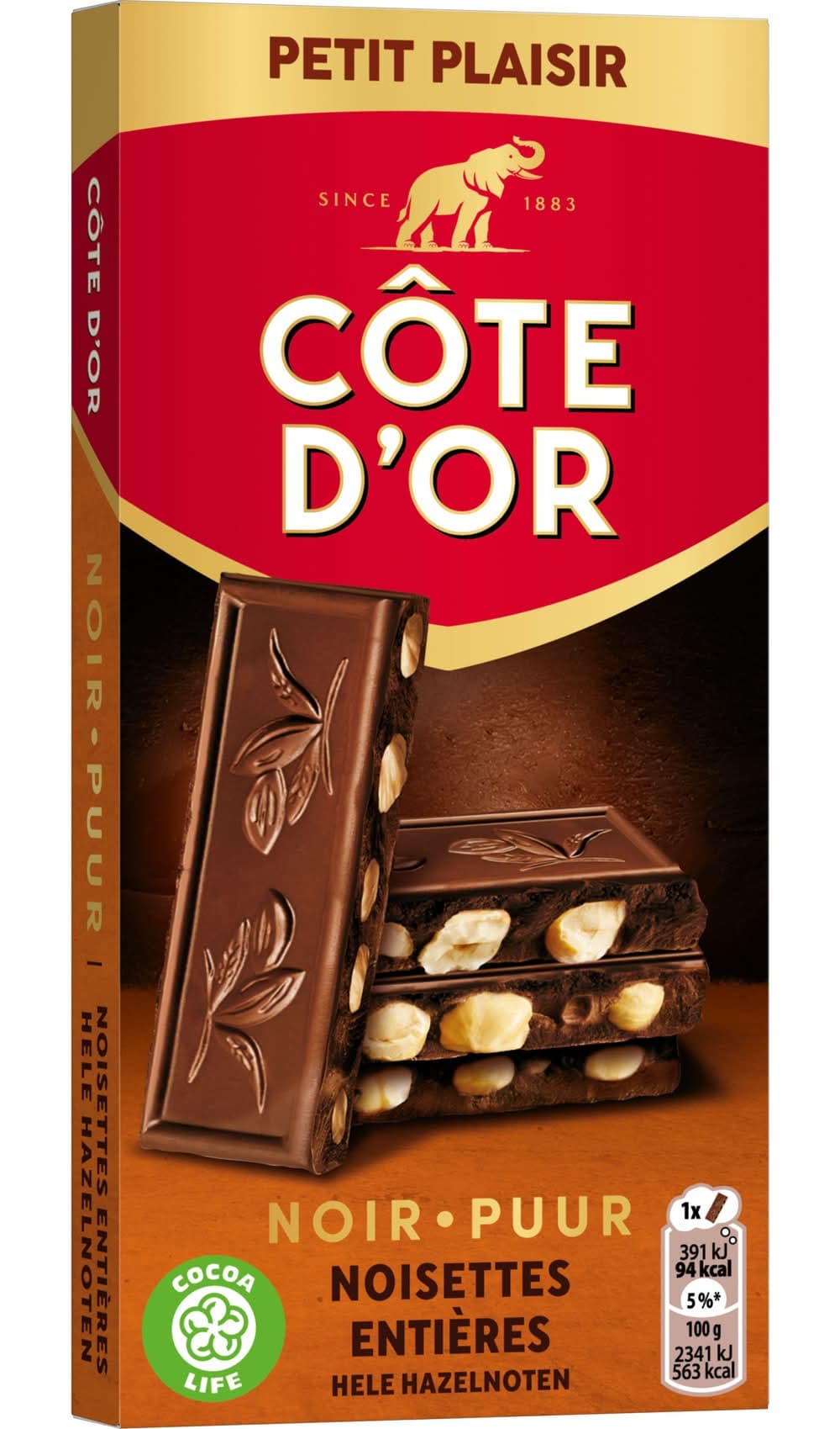 Cote d'Or - Tablette de chocolat noir, noisette (100g)