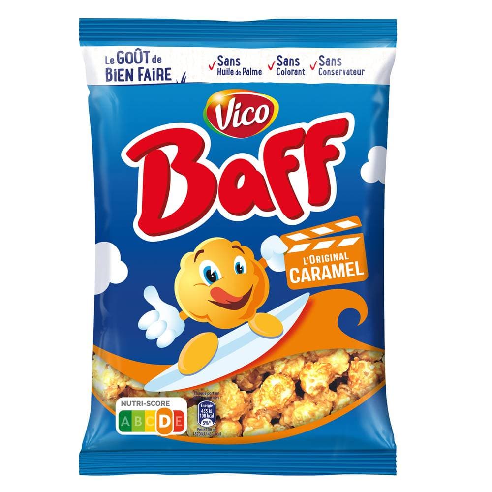 Vico - Baff pop-corn aromatisé, caramel (100g)