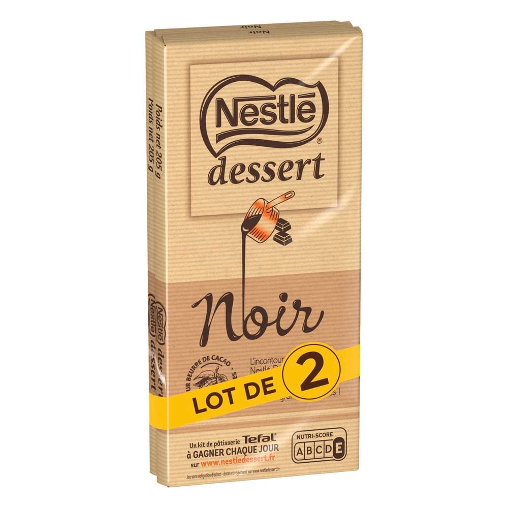 Nestlé - Tablette de chocolat noir dessert (2 x 205g)