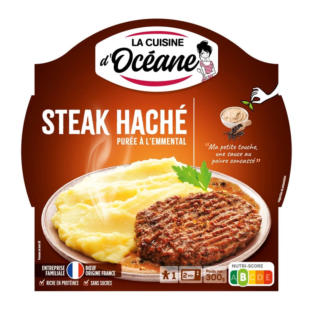 La Cuisine d'Océane - Steak haché purée à l'emmental (300g)