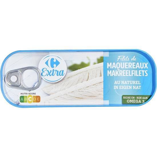 Carrefour Extra - Filets de maquereaux au naturel (176g)