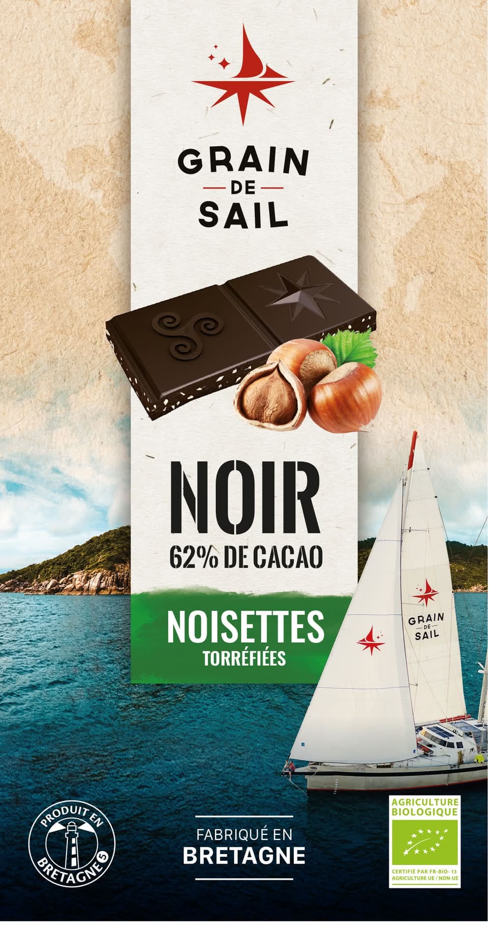 Grain de Sail - Tablette de chocolat noir noisettes torréfiées (100g)