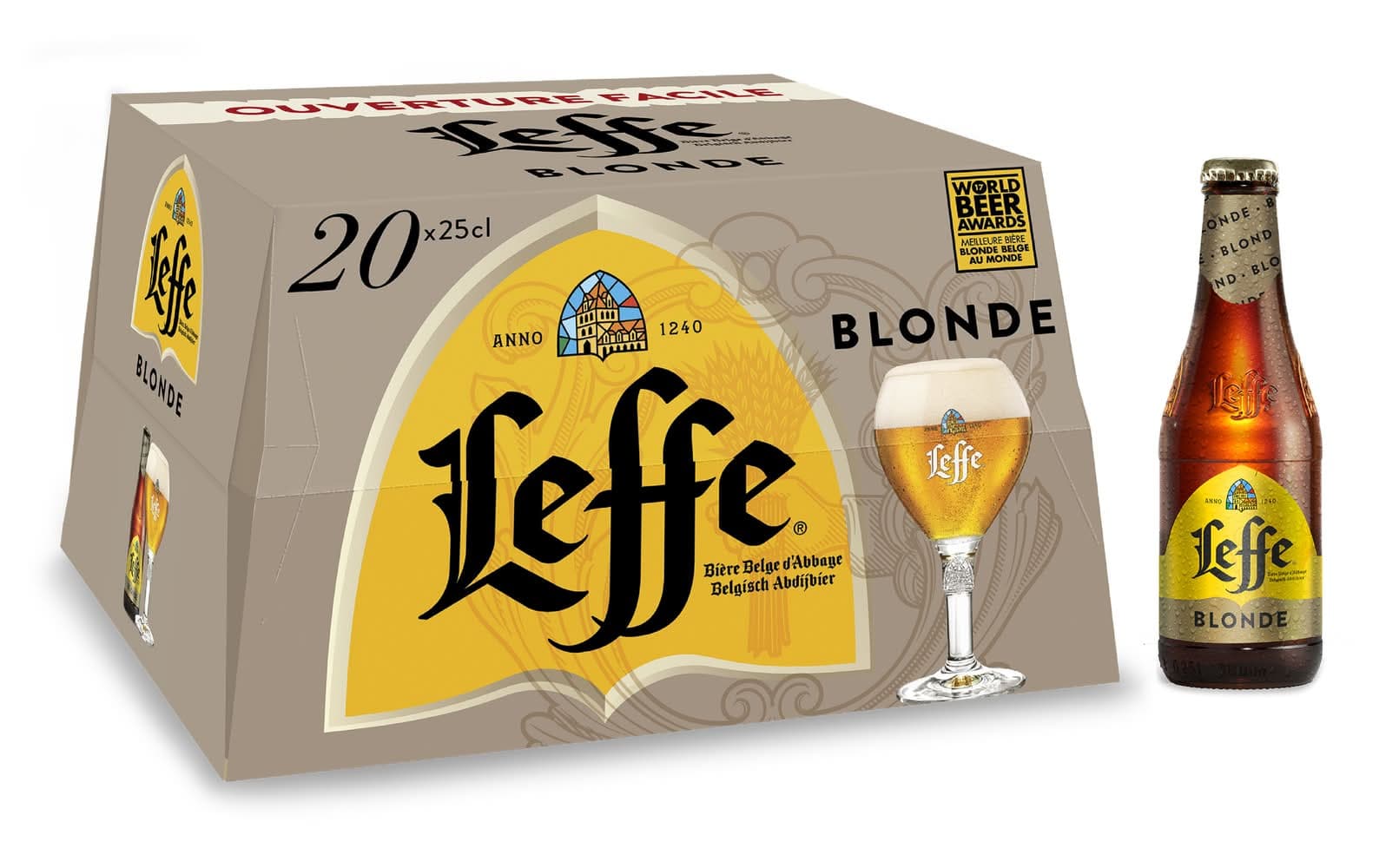 Leffe - Bière blonde d'abbaye (20 x 250ml)